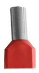 Doulbe Bootlace Ferrules 1.0mm Red