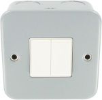 Metal Clad Switch 10A 2 Gang