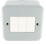 Metal Clad Switch 10A 3 Gang