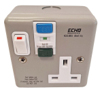 Metal RCD Switched Socket Single 13A
