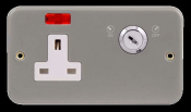 Key Operated Metal Clad Socket 13A 1 Gang