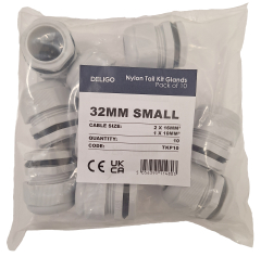 32MM NYLON TAIL KIT GLAND 2x16mm² & 1x10mm² **PACK 10**