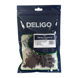 8 x 2.5mm & 2 x 2.5mm Earth Brown DIN Rail Terminal Kit