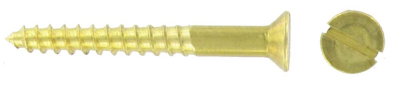 Countersunk Slotted Brass Woodscrews 12 x 2Inch