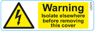 ISOLATE BEFORE OPEN VINYL SELF AD 75MM X 25MM (250/ROLL)