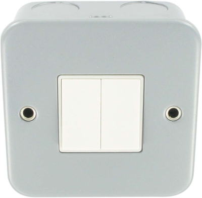 Metal Clad Switch 10A 2 Gang