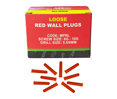 Loose Red Wall Plugs (Pack of 100)
