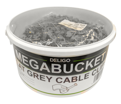 Flat Grey Cable Clips Megabucket