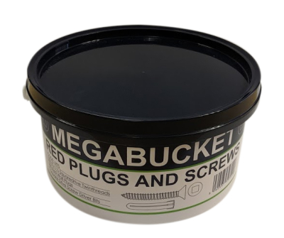 Red Plugs & Square-Drive Csk Twinthread Woodscrews Megabucket