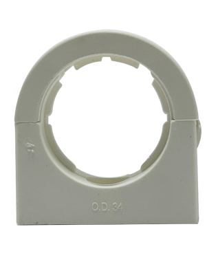 32MM PP HINGED CONDUIT CLIP WHITE - PACK 10