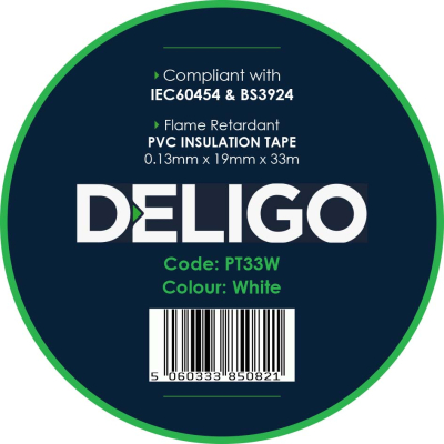 PVC Insulation Tape White 33m
