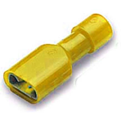 Female Push-On Terminals Yellow 6.3mm