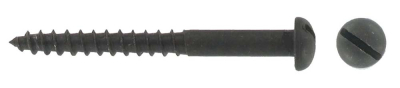 8 x 1" Black Round Slotted Woodscrews