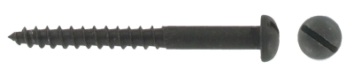 10 x 1 1/2" Black Round Slotted Woodscrews